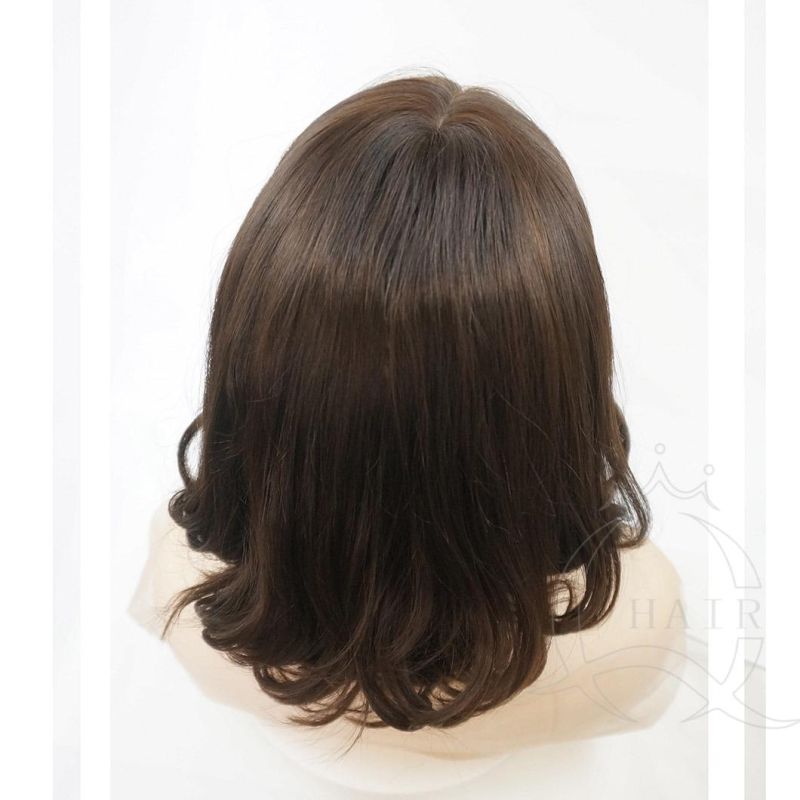 Top Grade Short Wave Human Hair Wigs 14 Inches 130% Density Color as Pic Jewish Wigs Brazilian Virgin Hair Silk Base Wig Natural Hair Wig