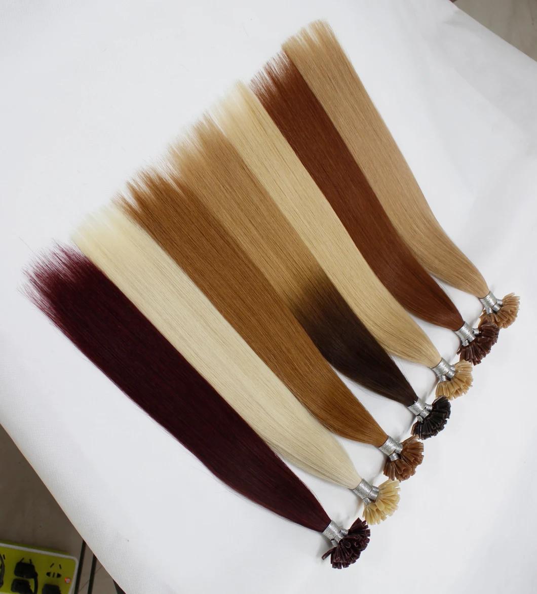 U-Tip Extensions Brazilian Straight Human Hair Bundles Brown Blond Black Color Remy Human Hair Extensions U-Tip