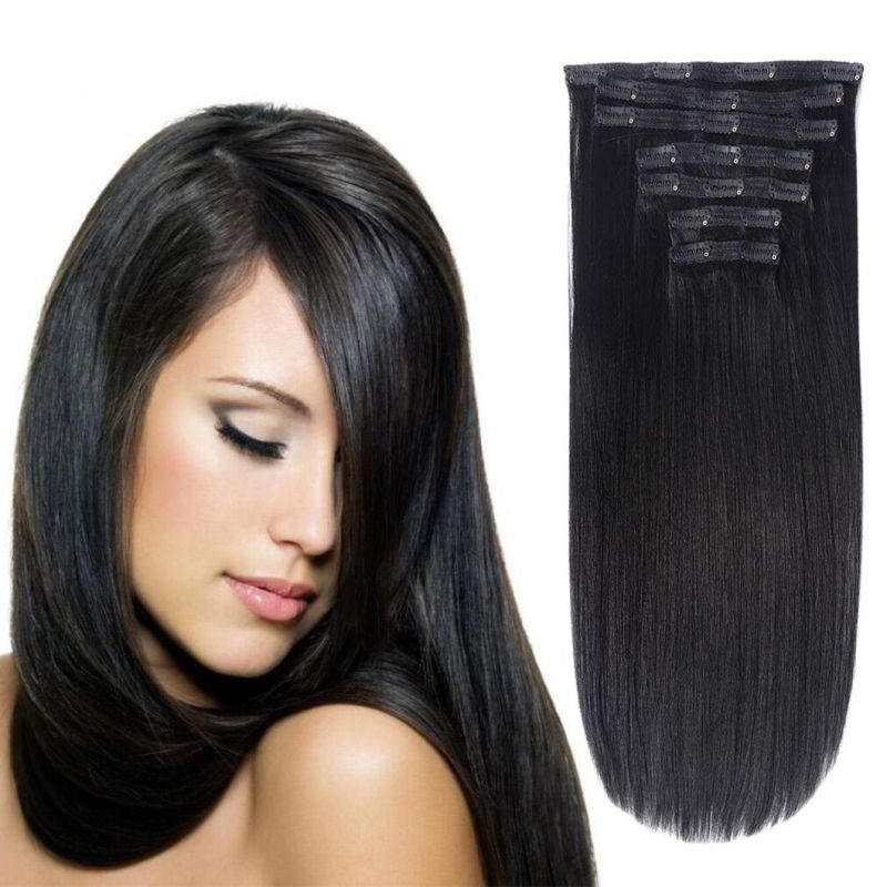 Clip in Brazilian Virgin Hair Extension Natural Human Hair Clips