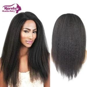Morein Hot Selling Virgin Brazilian Human Hair Wigs 30inch Kinky Straight Full Lace Wig 150% Density for Black Women