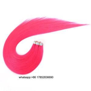 Human Hair Extensions PU Tape Virgin Remy Hair Full Head Balayage Color Pink Skin Weft Vrigin Hair 50g 20PCS Hair Extensions