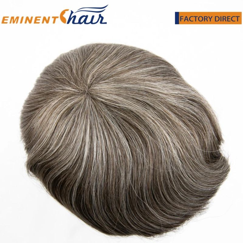 Human Hair Mono Men′s Toupee