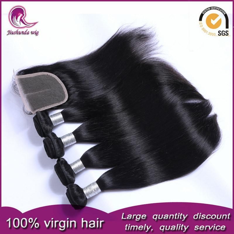 Brazilian Indian Virgin Remy Human Hair Weave with Lace Closure