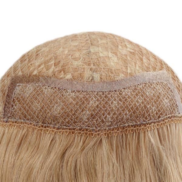 Integration Base Blond Color Women′s Wig Good Quality Natural Hair Toupee
