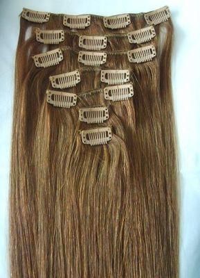 Wholesale Hot Selling Clip in Hair Extensions Piano Color Clip in Human Hair Extensions