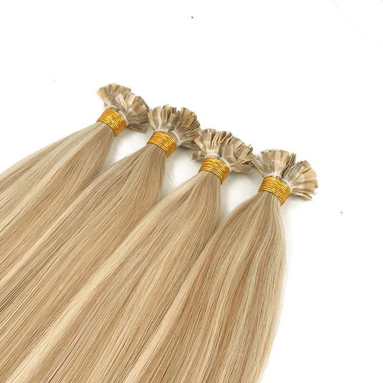 Suppliers 100% Human Hair Extension Remy Russian Hair Flat Tip Hair Extension Flat Tip