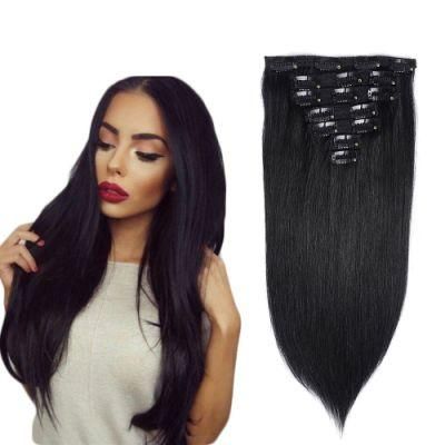 100% Human Hair Extension Clip in Hair Extensions 7PCS for Full Head (AV-CH110-20-1)