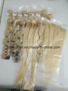 Chinese Human Remy Hair Blond Color Silk Straight