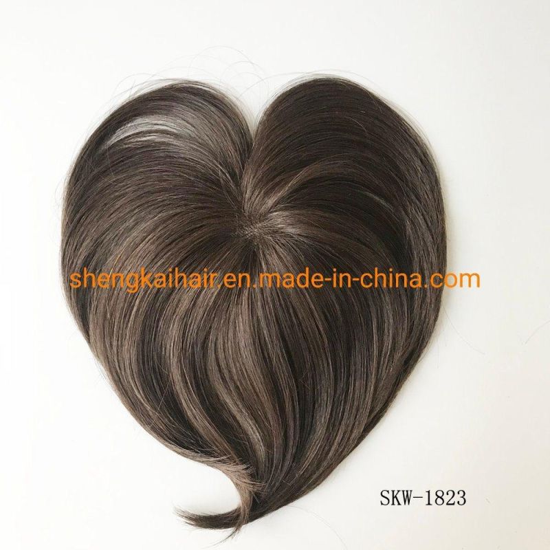 Wholesale Premimum Handtied Human Hair Synthetic Hair Mix Hair Toppers