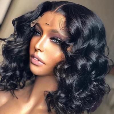 Kbeth Best Virgin Human Hair Wig Middle Short Length 4X4 HD Lace Closure Wig Unprocessed Loose Wave Wigs From China Factory