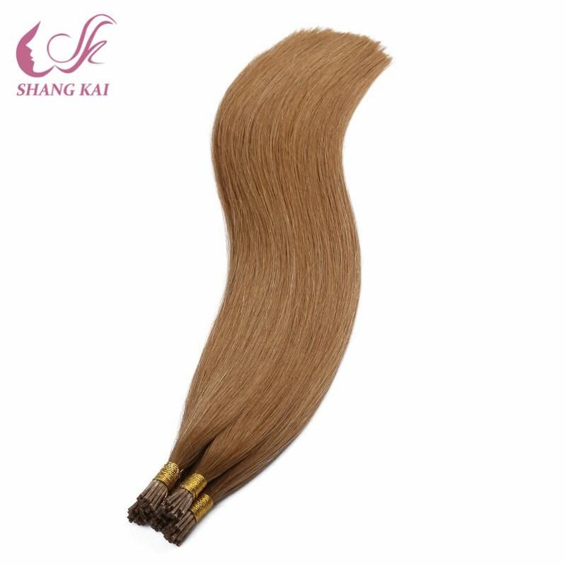Brown Color 10′′-30′′ Unprocessed Double Drawn Thick End Pre-Bonded Stick/I-Tip Hair Extension