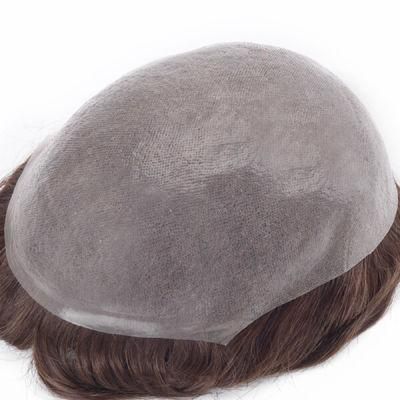Indian Remy Hair Replacement Super Thin Skin Stock Hairpiece