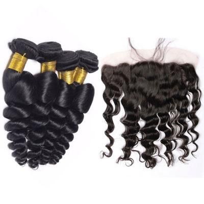 Kbeth Raw Mink Brazilian Extension Human Weave with Closure Frontal Deep Loose Wave Virgin Hair Frontal and Bundles Human Hair