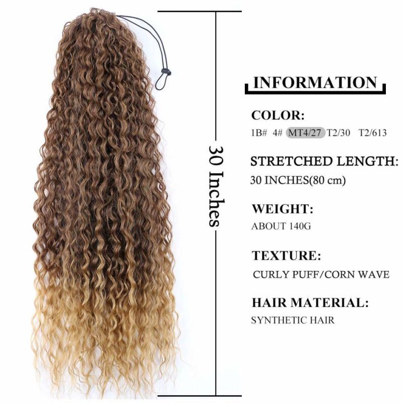 Heat Resistant Synthetic Kinky Straight Ponytail Long Afro Drawstring Ponytail Hairpiece
