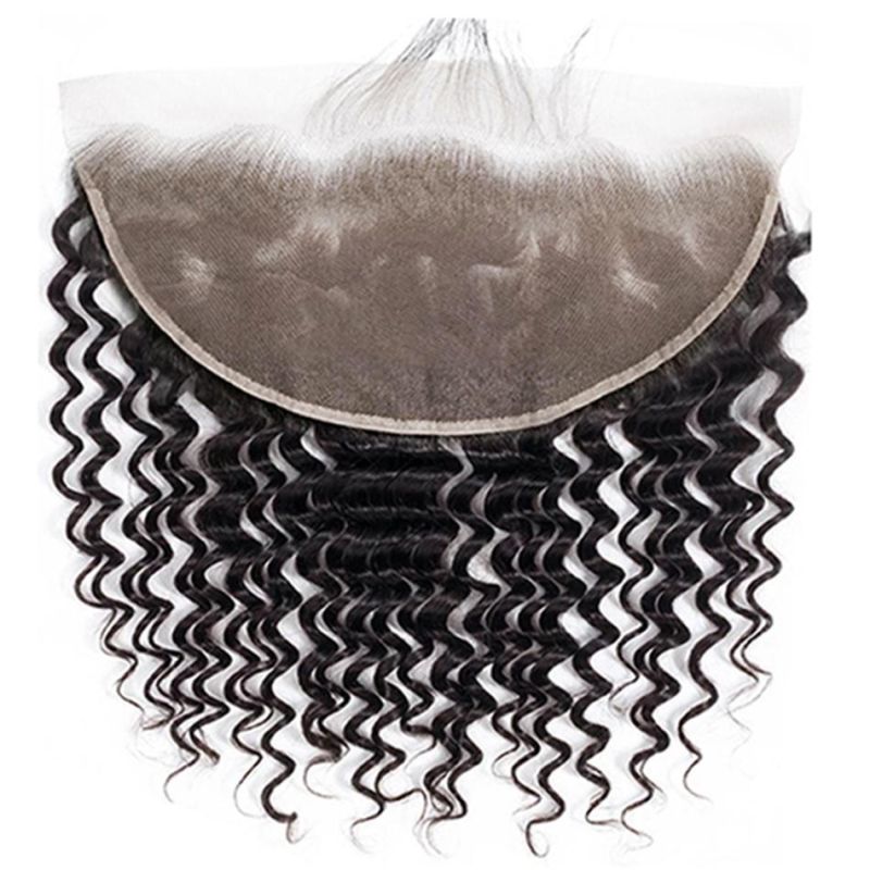 4X4 5X5 Deep Wave Lace Closure 13X4 13X6 Transparent Lace Frontal Closure Peruvian Curly Human Hair 360 Lace Frontal Factory Made Hair Wholesale