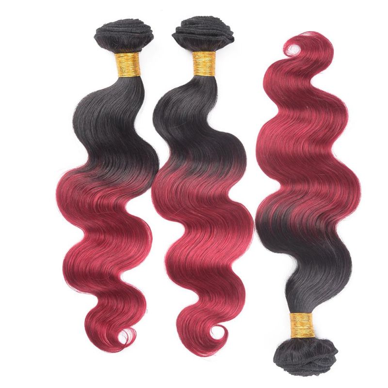 Ombre Human Hair Weaves Peruvian Human Hair Body Wave Bundles