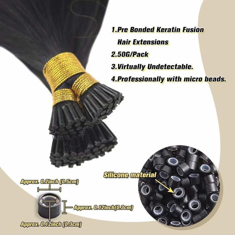 20inch 1g/S Remy Itip Human Hair Extensions Ombre Color Natural Black to Dark Brown Brazilian I Tip Fusion Hair Extensions 50g Per Package