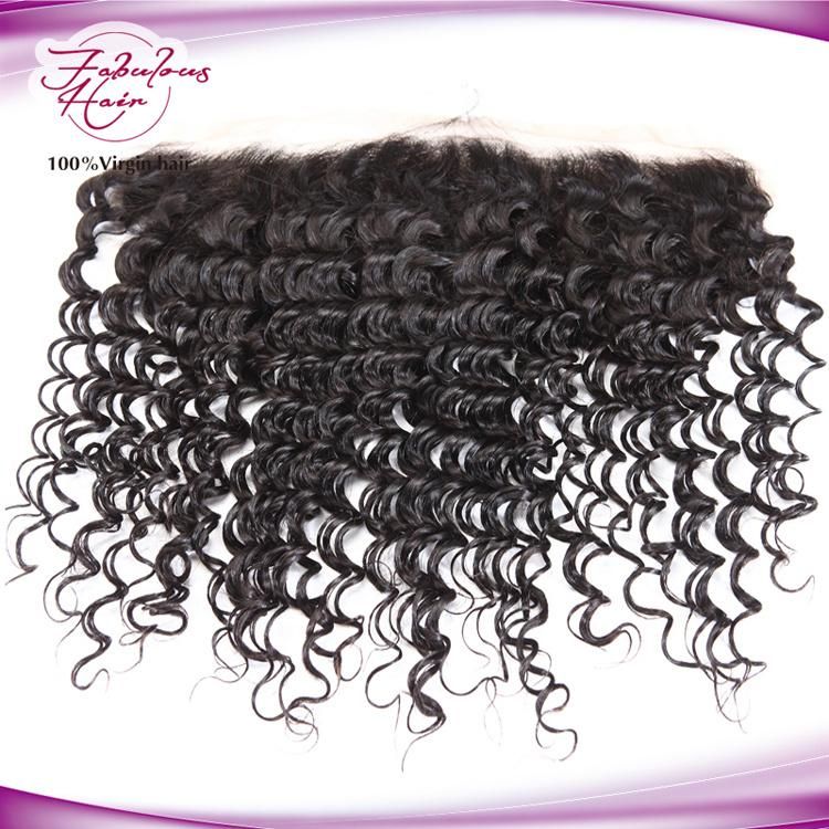 22 Inch Brazilian Deep Wave Curly Transparent Lace Frontal Middle Part