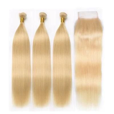613 Blonde Bundles with Frontal Brazilian Straight Hair with Closure Remy Blonde Human Hair Lace Frontal Closure with Bundles