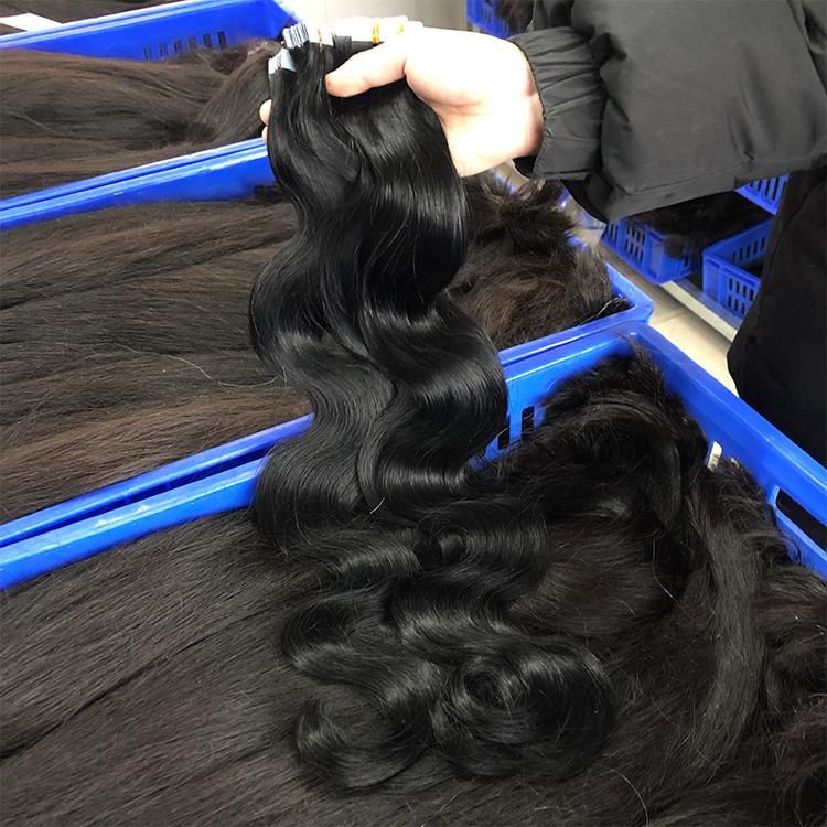 Factory Price Wholesale Body Wave 100% Human Hair Double Sided Tape in Hair Extensions