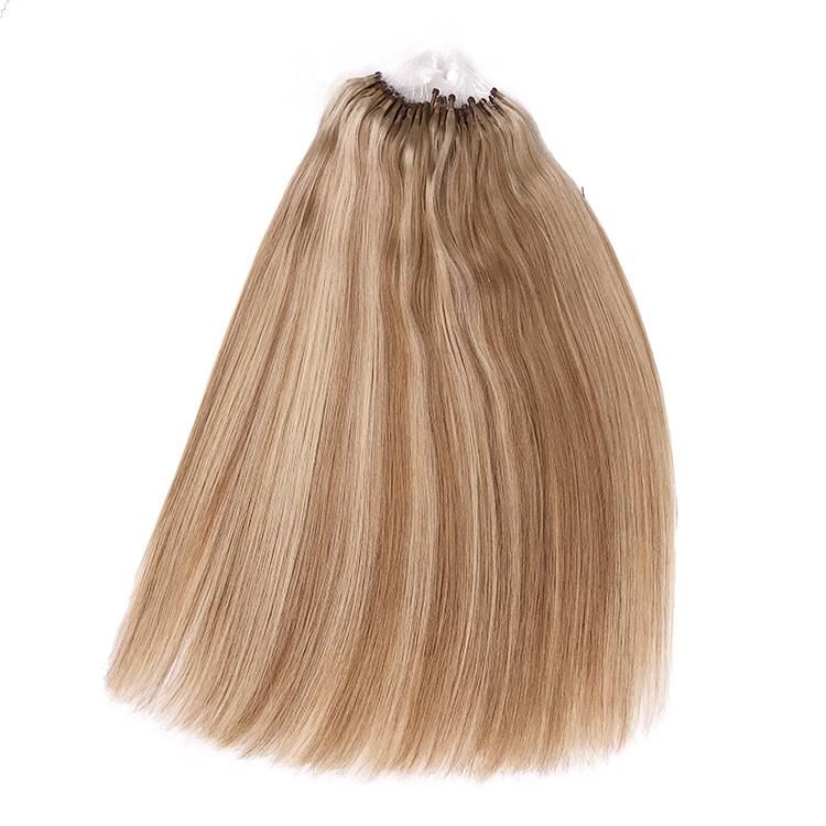 Wholesale Factory Direct Large Stock 10 to 30 Inches Blonde Silky Straight Micro Ring Hair Extensions