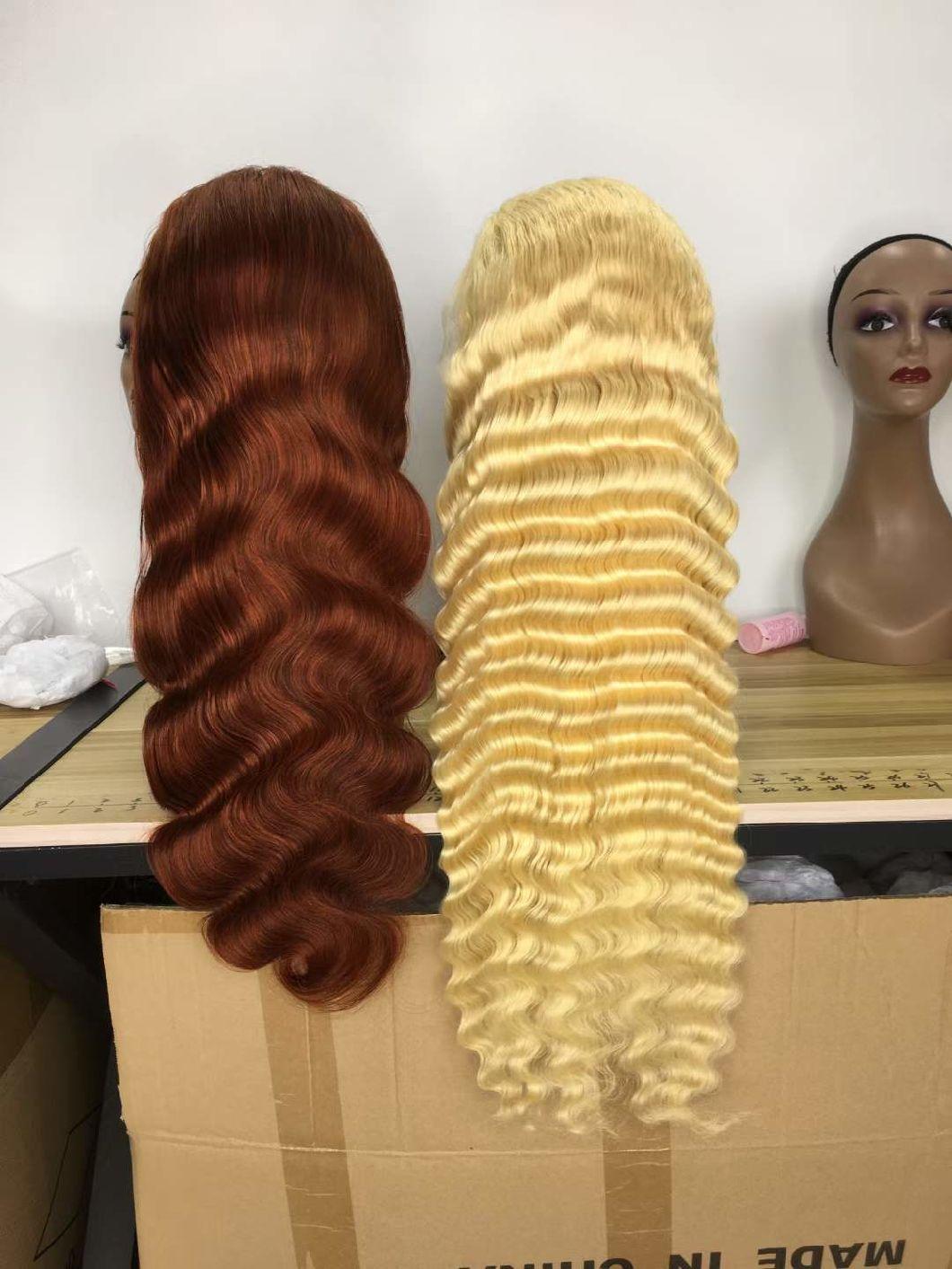 Honey Blonde Highlight Wig Human Hair Wigs 4/27 Ombre Kinky Curly 13X4 Lace Frontal Wigs Mongolian Lace Closure Wigs