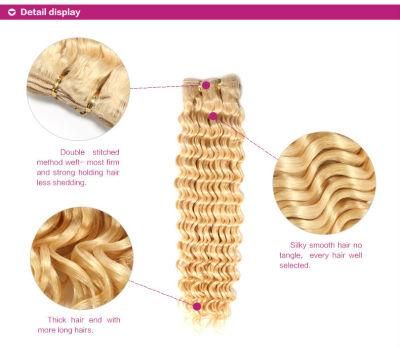 Blonde Brazilian Hair Extensions 4PCS Mixed Length Honey Blonde Kinky Curly Human Hair Bundles Deal Soft Curly 613 Hair Weaves