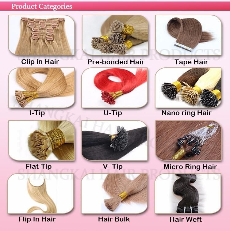 High Quality 100% Brazilian Hair Full Cuticle Hair 24inches Nano Ring Hair Extensions