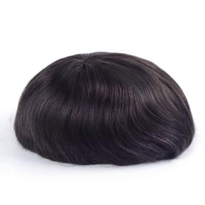 French Lace with Thin Skin Around Natural Male Human Hair Products