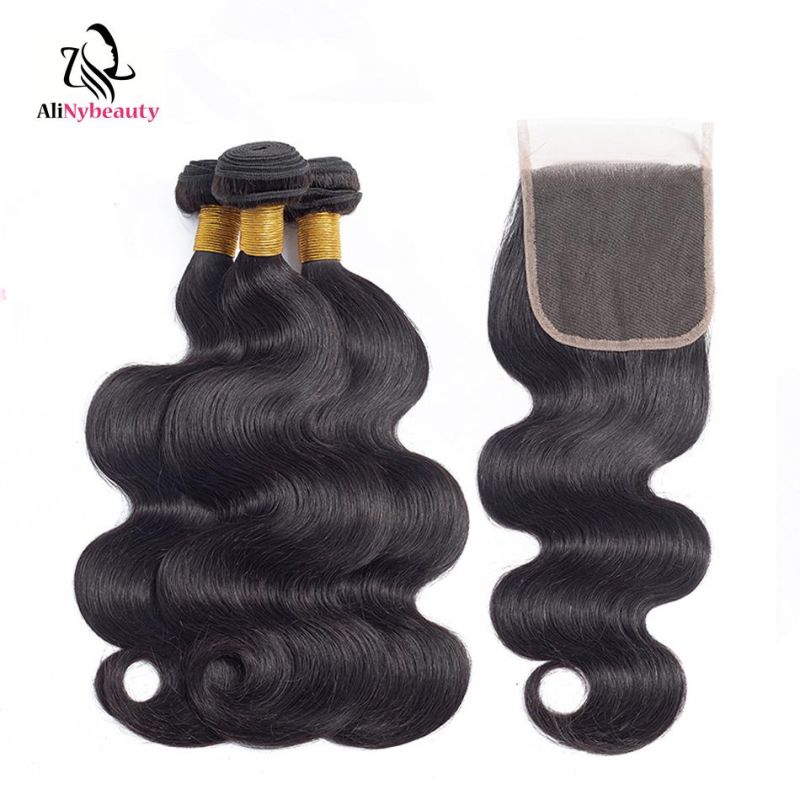 Hot Selling 3 Bundles Human Hair with Lace Closure Brazilian Virgin Hair