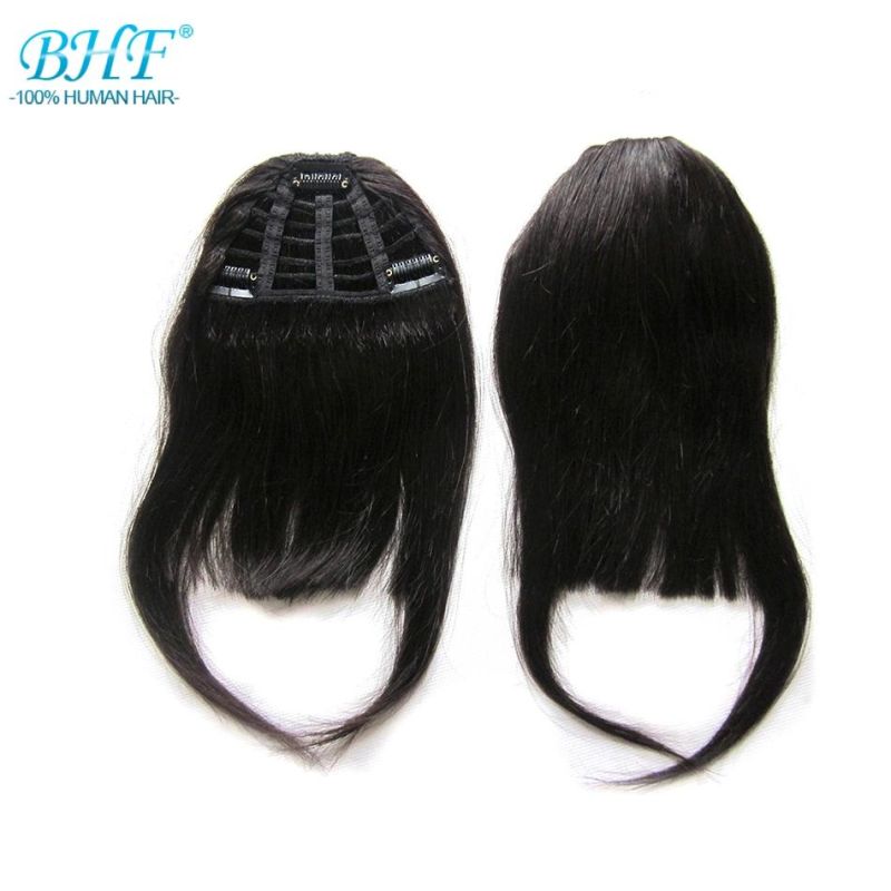 Brazilian Pieces Human Hair Topper with Bangs, Human Hair Wigs with Bangs, Clip in Bangs Human Hair Bangs Fringe