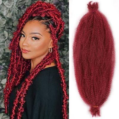 24&quot; 15strands/Pack Ombre Red Afro Marley Kinky Curly Crochet Braiding Hair Extension