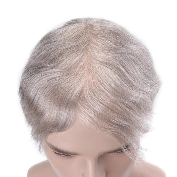 Delicate Lift Injected Super Thin Skin Base Gray Male Hair System