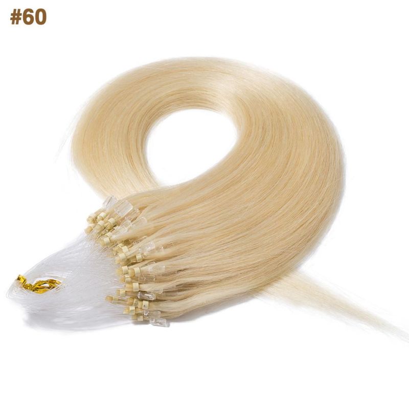 Micro Loop Hair Extensions Natural Hair Micro Bead Hair 1g/Strand Remy Black Brown Blonde Micro Links Human Hair