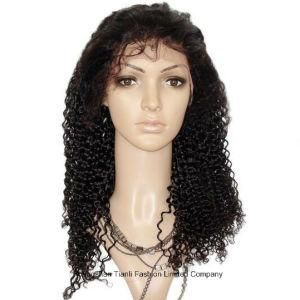 22&quot; Afro American Jerry Curl Hair Full Lace Wigs #1b
