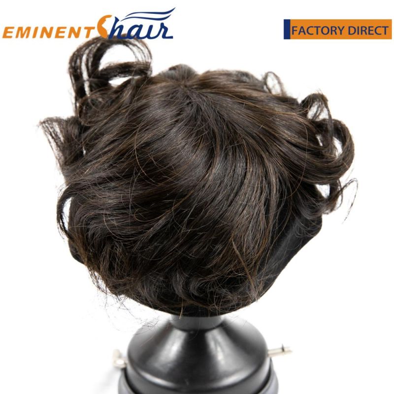 Remy Hair Fine Mono with Black PU Edge Topper with Clips
