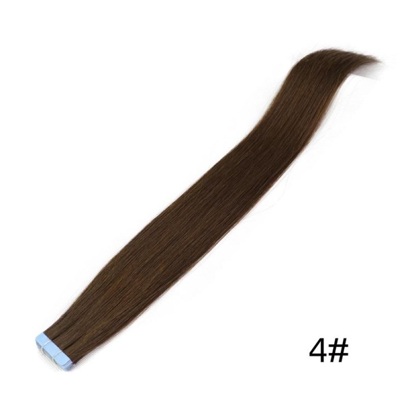 Human Hair Tape Extensions European Natural Seamless Skin Weft 18" Black Brown Blonde 100% Virgin Remy Hair 40 PCS