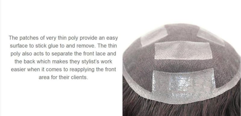 Full French Lace with Polly Patches - for Men - The Best Hair System Available