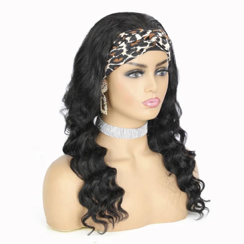 Hot Sale Custom Color 150% 180% 200% Density 30 Inch 100% Human Hair Loose Deep Wave Women Curly Headband Wig