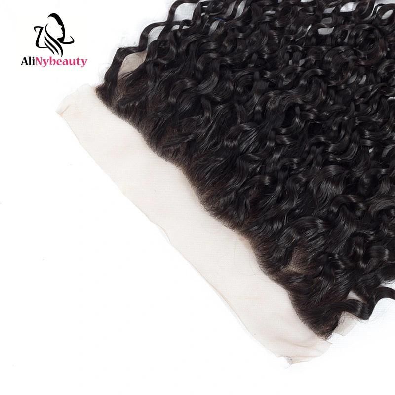 Alinybeauty New Trendy Raw Brazilian Water Wave 3 Bundles with Frontal