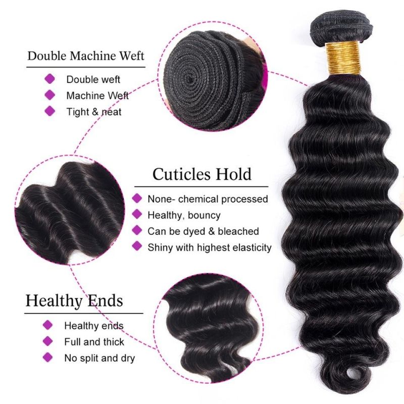 28 Inch Brazilian Hair Bundles Loose Deep Wave Human Hair Extensions Long Length Remy Hair Natural Color 1 Piece Hair Weave