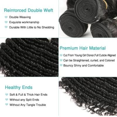 28inch Deep Wave Bundles Brazilian Hair Bundles Human Hair Extensions 1PCS Remy Hair Weave Bundles
