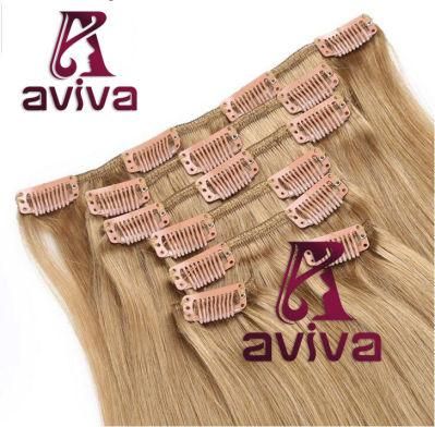Clip in Hair Extension 16inch 110gram Virgin Hair Extension Brazilian Hair Clip on Hair Extension (AV-CH05-16)