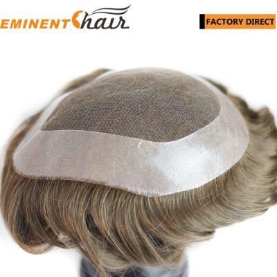 Lace Base Remy Hair Toupee Men&prime;s Hair Replacement