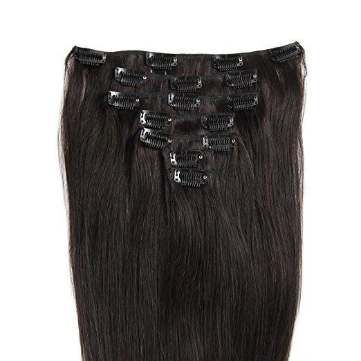 Aviva Brazilian Hair Extension Clip in Human Hair Extension 18inch 7PCS for Full Head (AV-CHL07-18-1B)