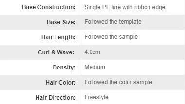 High Quality Blonde Custom Made Integration Hair System