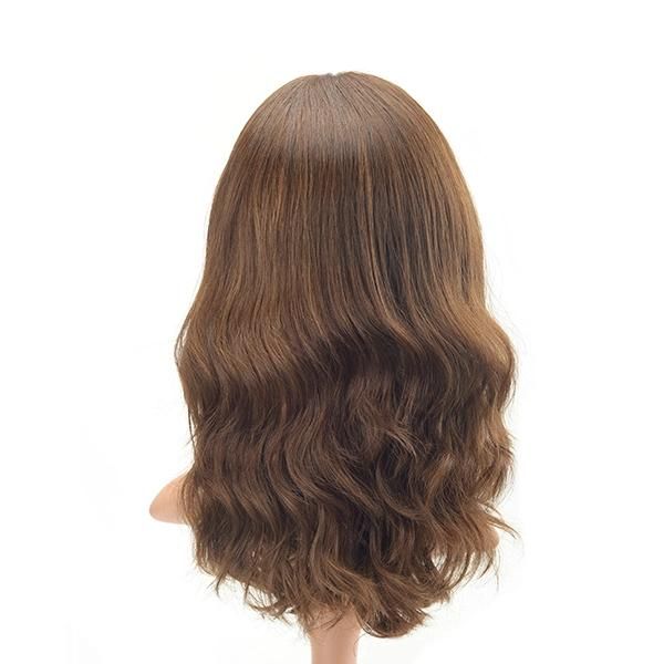Long Hair Long Layer Light Brown Tone Wavy European Hair Kosher Human Hair Wig