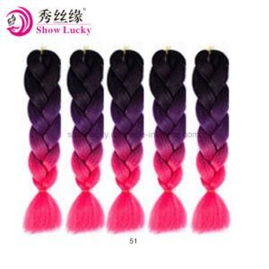 100g/Pack 24inch Kanekalon Jumbo Braids Hair Ombre Two Tone Colored Synthetic Hair for Dolls Crochet Hair