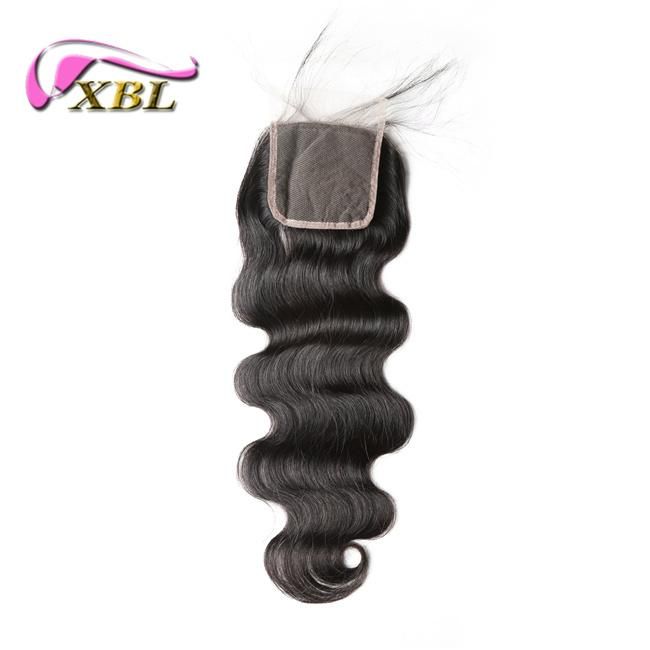 Bleached Knots Free Part Brazilian Human Hair Virgin Lace Closure